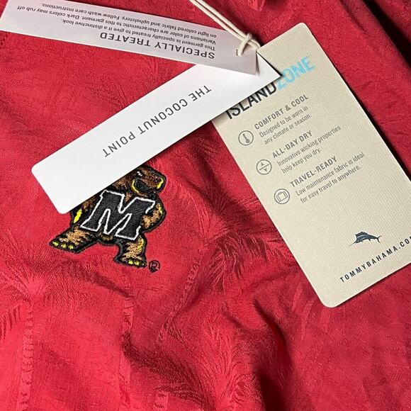 Tommy Bahama Maryland Terrapins Button Coconut Hawaiian‎ Shirt XXL Tencel NWT - Picture 5 of 11
